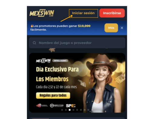 Mexswin Iniciar Sesion